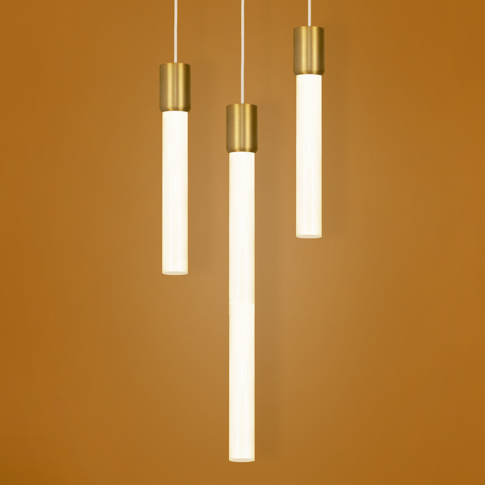 Theo ultra-slim acrylic rod pendant grouping by Visa Lighting